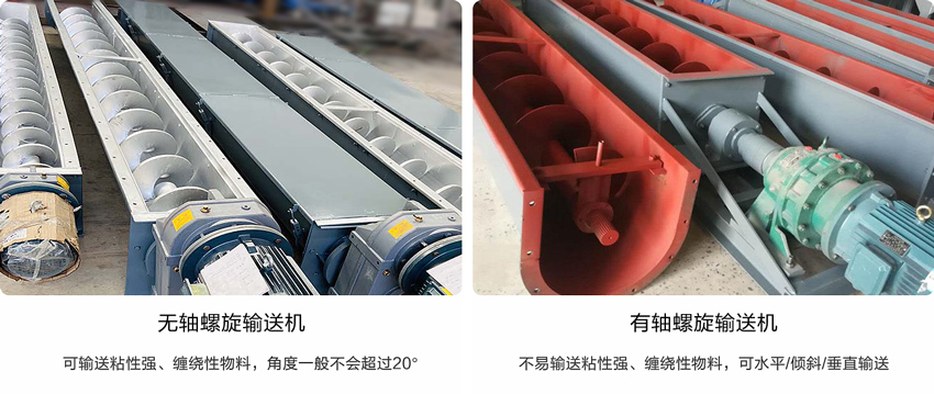 有軸和無軸螺旋輸送機的區别